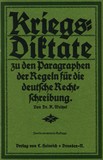 Titelblatt: Karl Weitzel, Kriegsdiktate