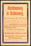 Plakat des Deutschen Ausschusses für Schleswig: Abstimmung in Schleswig, 1919.