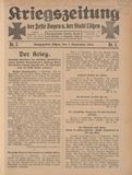 Title page: Kriegszeitung der Feste Boyen und der Stadt Lötzen