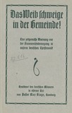 Title page: Max Glage, Das Weib schweige in der Gemeinde
