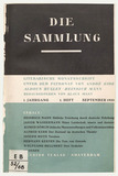 Umschlagvorderseite: Die Sammlung, Heft 1 Umschlagvorderseite: Die Sammlung, Heft 1