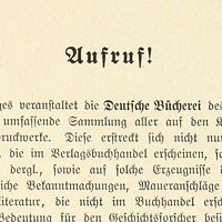 Aufruf: Deutsche Bücherei des Börsenvereins der Deutschen Buchhändler zu Leipzig