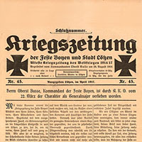 Titelseite: Kriegszeitung der Feste Boyen und der Stadt Lötzen