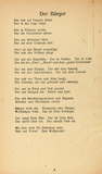 Buchseite: Gedicht Oskar Kanehls: Der Bürger, um 1920