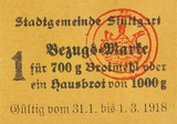 Bezugsmarke: Brotmehl, 1918