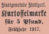 Bezugsmarke: Kartoffeln, 1917