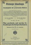 Titelblatt: Max Isserlin, Über psychische und nervöse Erkrankungen
