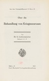 Titelblatt: Gustav Liebermeister, Über die Behandlung von Kriegsneurosen
