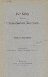 Titelblatt: Hermann Oppenheim, Der Krieg und die traumatischen Neurosen 