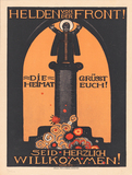 Künstlerplakat von Walter Ditz um 1919, Willkommensgruß an Kriegsheimkehrer