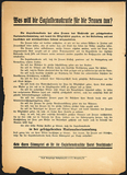 Flugblatt der SPD zur Wahl 1919 zu Themen der Gleichberechtigung