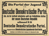 Werbeplakat der Deutschen Demokratischen Partei von 1919: „Die Partei der Jugend“