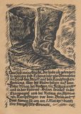 Woodcut: Rudolf Koch, Soldatenstiefel
