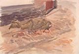 Watercolour: Max Slevogt, Fallen Englishman