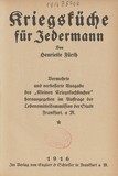 Title page Kriegsküche für Jedermann