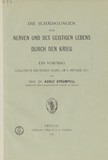 Titelblatt: Adolf Strümpell, Die Schädigung der Nerven