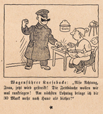 Cartoon by Paul Simmel, 1919: Der Streik oder die endlose Schraube (Strike or endless screw).