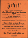 Appeal issued by the Worker’s and Soldier’s Council of Frankfurt (Oder) on November 12, 1918.